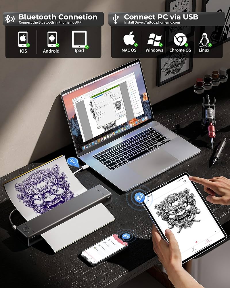 Amazon.co.jp: Itari M08F tattoo printer タトゥー用紙10枚と