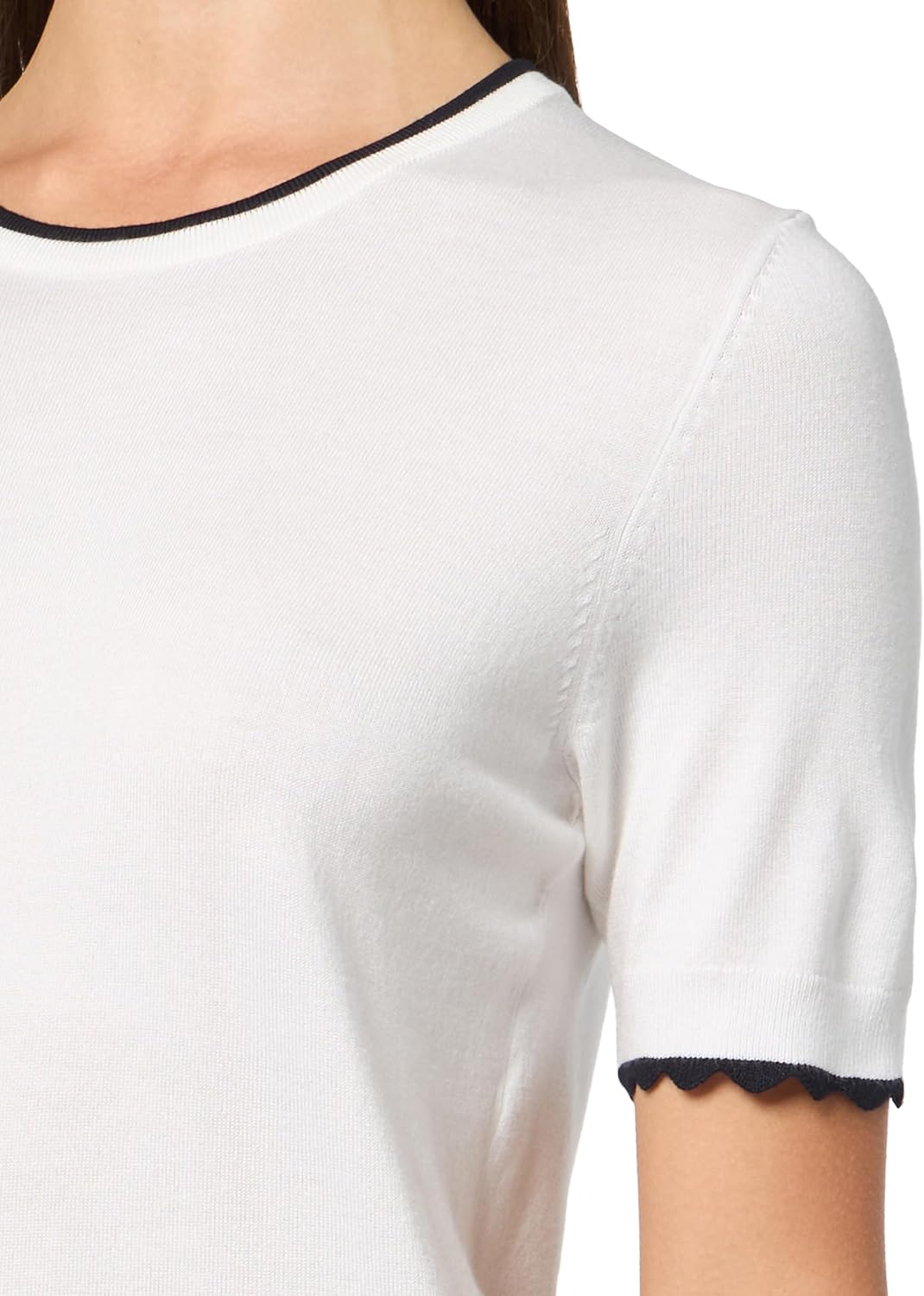 Nautica Womens Crew Neck Solid Short Sleeve Sweater - Image 3