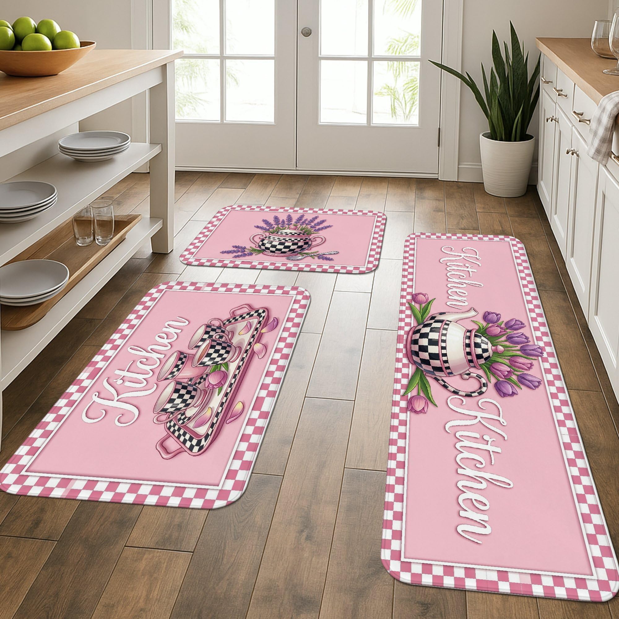 Tapetes de cocina florales lavables que alivian el cansancio en fregaderos y baños