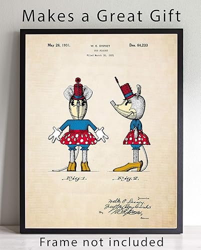 Miniatura 2 de Disney Minnie Mouse Vintage Patent 1931 Wall Art Print 11x14 inch, Beautiful Gift idea for Disney Fan