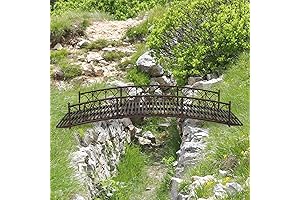 JSUN7 8FT Metal Garden Bridge, Black Bronze