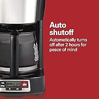 Vista 6 de Hamilton Beach Cafetera de goteo de 5 tazas con cesta de llenado frontal fácil, diseño compacto, reloj programable, jarra de vidrio, pausa