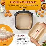 Air Les Liners de Fryer, 125Pcs Liners jetables en papier parchemin – Preuve non-brillante et huile pour un nettoyage facile – 8” Carré pour 5-8 qt Panier par Baker's Signature