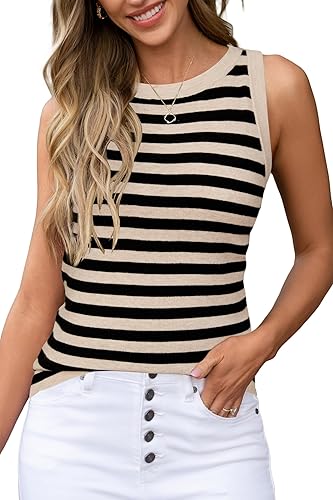 Arach&Cloz Suéteres de mezcla de lana para mujer, no se transparentan, sin mangas, para todas las estaciones, para negocios, informal, 2025