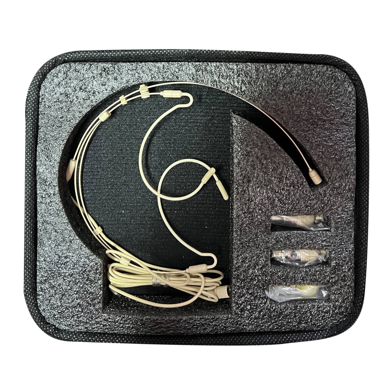 AudioDesign PA MU HS Pro Microfono ad archetto professionale con kit 3 adattatori, ampiezza dell’archetto regolabile, custodia texture fibra di carbonio