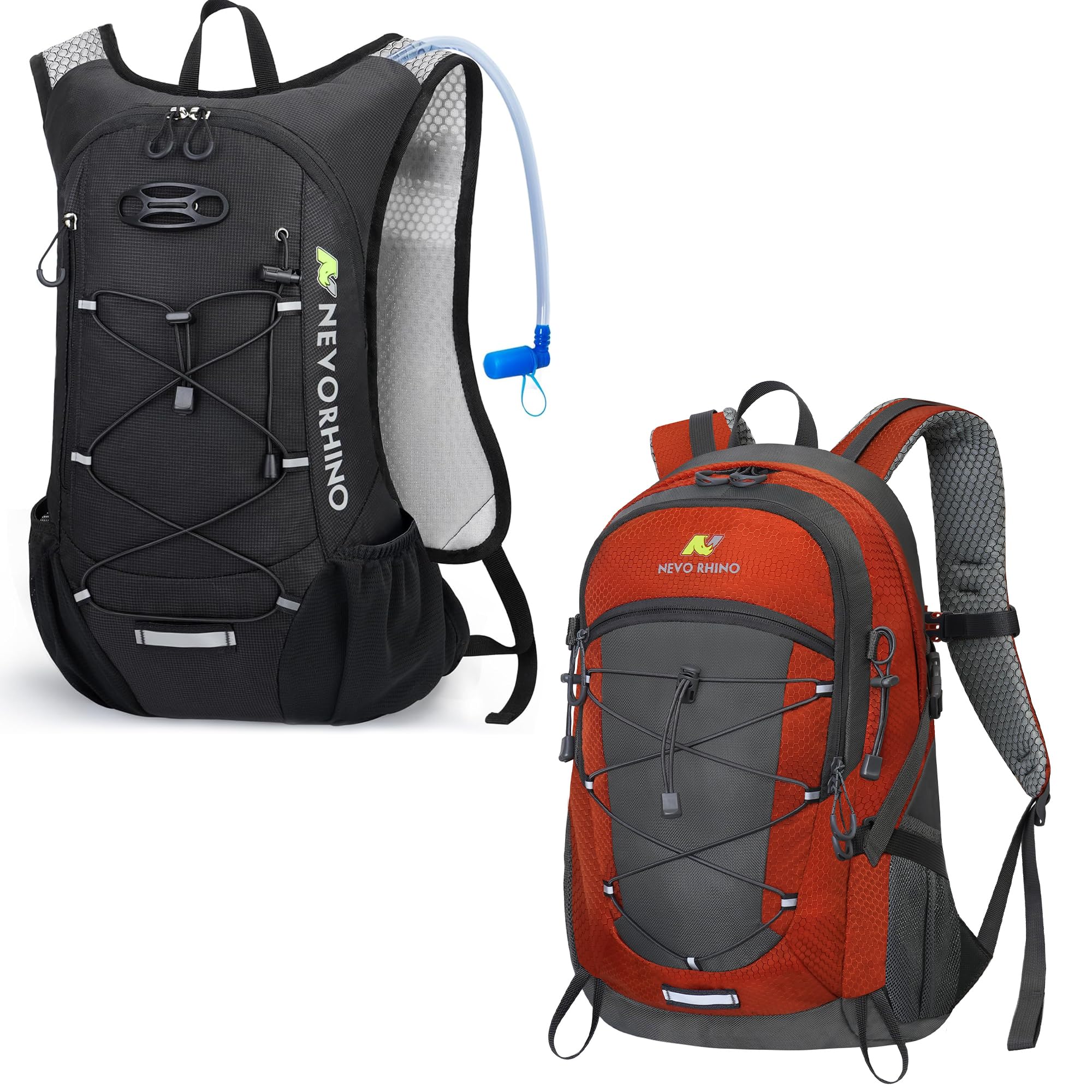 Lightweight 12L Hydration Backpack with 2L Water Bladder & 25L Waterproof Hiking Day Pack - Ideal for Running, Cycling, Hiking, Camping, and Travel for Men and Women