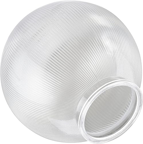 Miniatura 4 de Aspen Creative 28002-75-41, lámpara prismática de repuesto de acrílico transparente de 8 pulgadas con cuello de 3-7/8 pulgadas