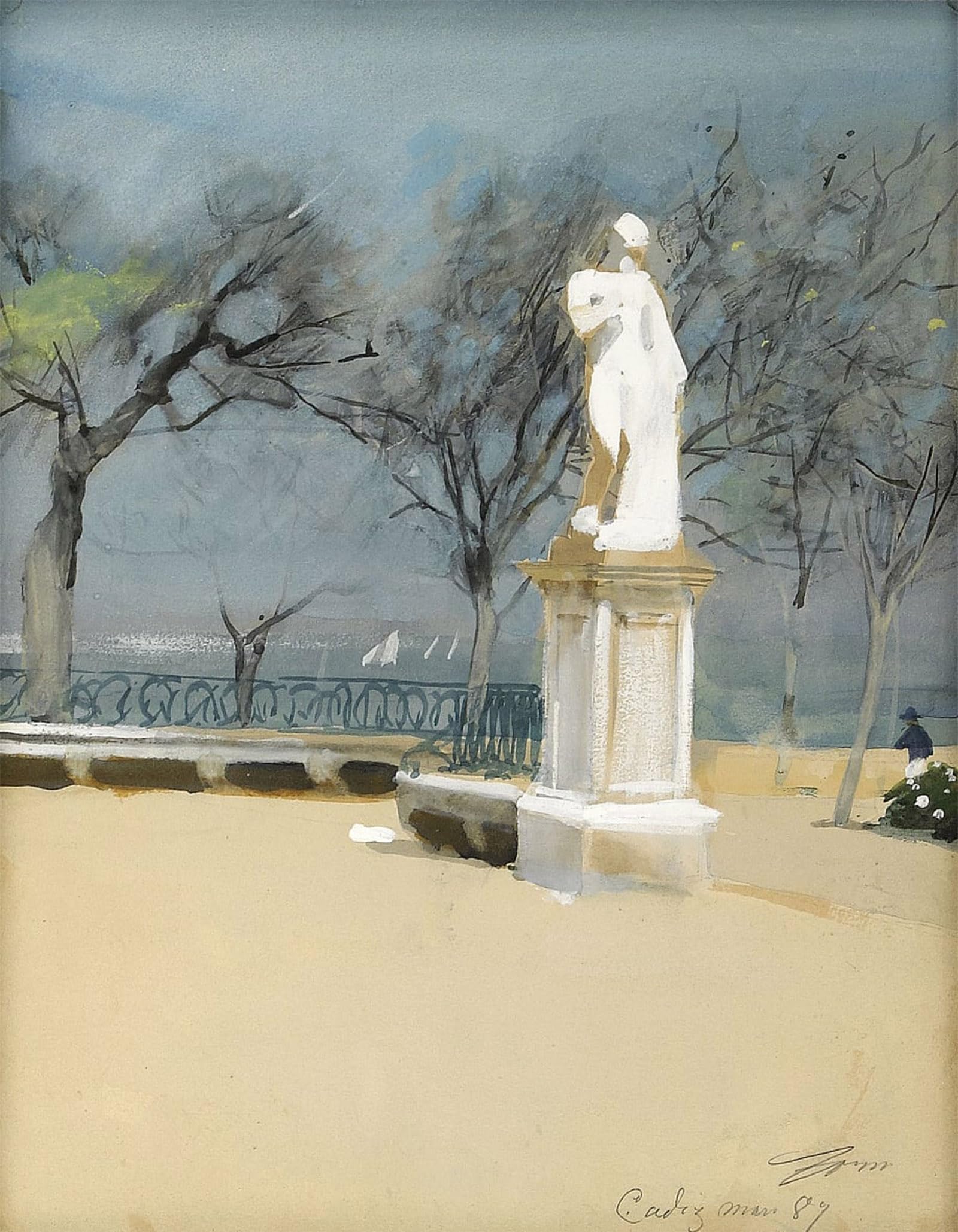 POSTERIIk Vintage Classic Picture Landscape Artwork Alamedan i Cádiz by Anders Leonard Zorn Portrait Canvas Painting for Office Home Decor 60x90cm