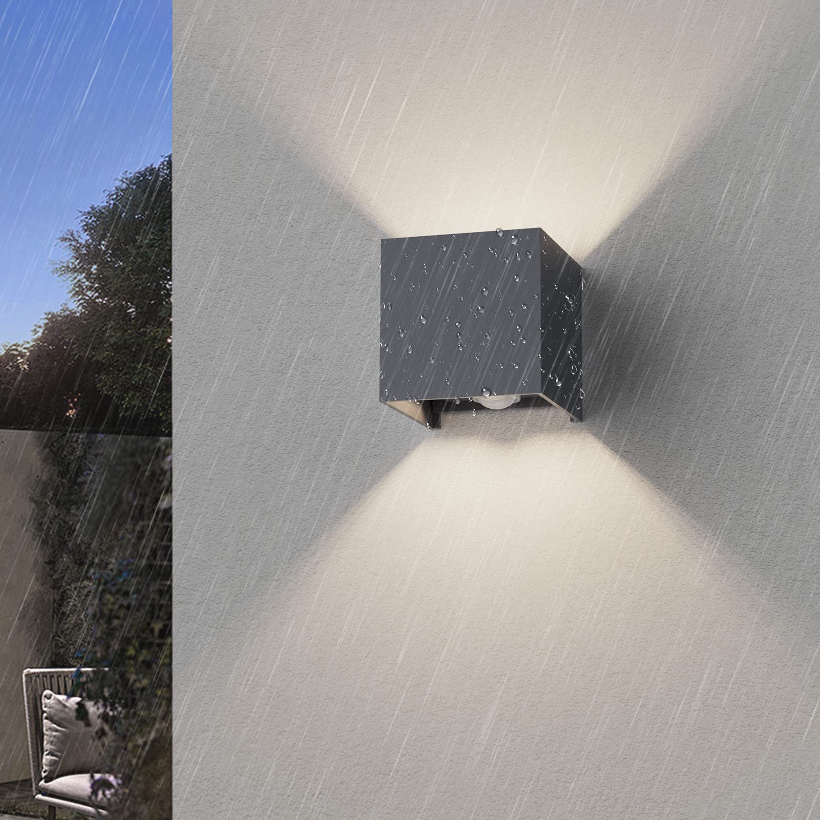 Pack De 2 Spots Ip44 Up & Down 8015-02W *Flex* En Blanc Mat Angular Incl. Par 1X Ampoule Led G9