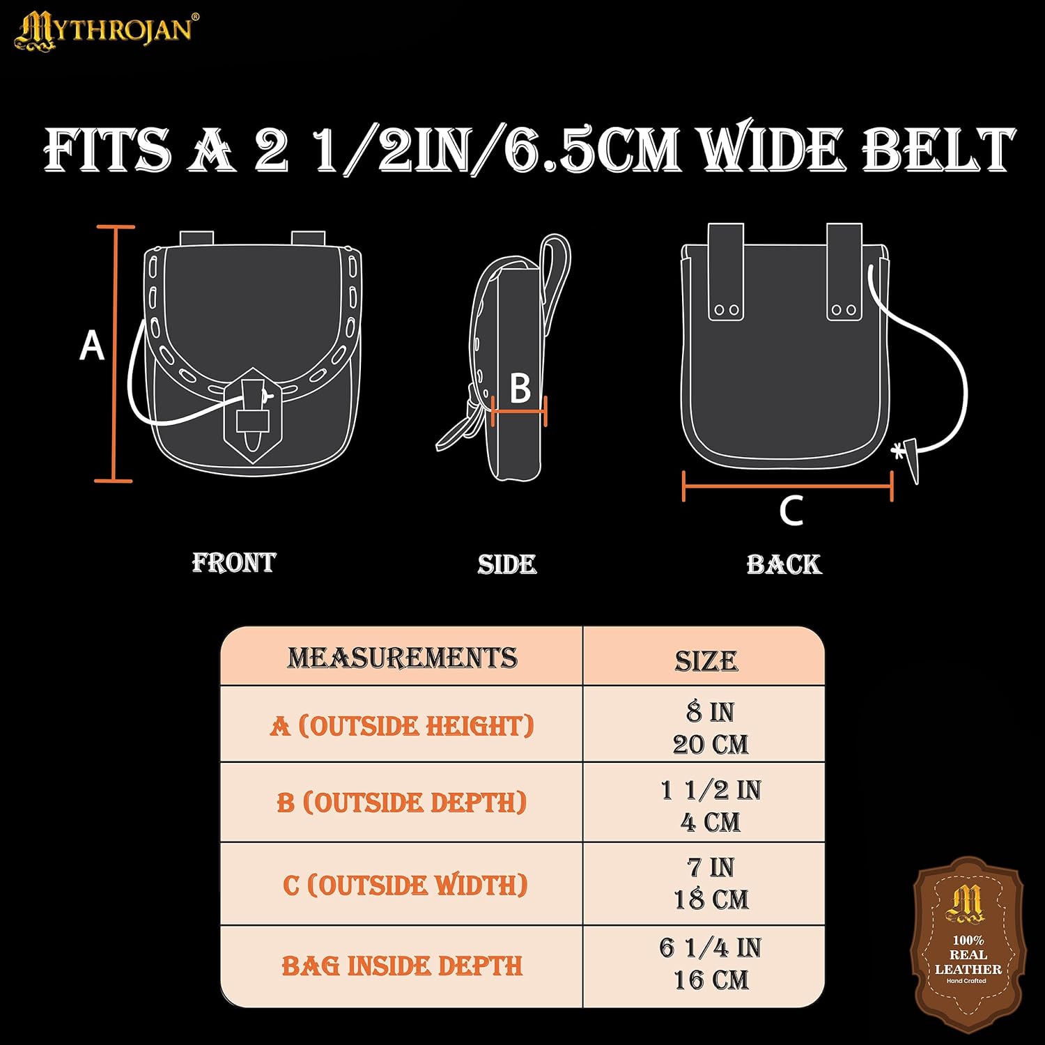 Mythrojan Medieval Belt Pouch Viking Leather Belt Bag Antique Vintage Fanny Pack Pouch Renaissance LARP Cosplay Waist Bag, Renfaire Coin Purse, Costume Accessories for Men Women - Wine Red - Image 2