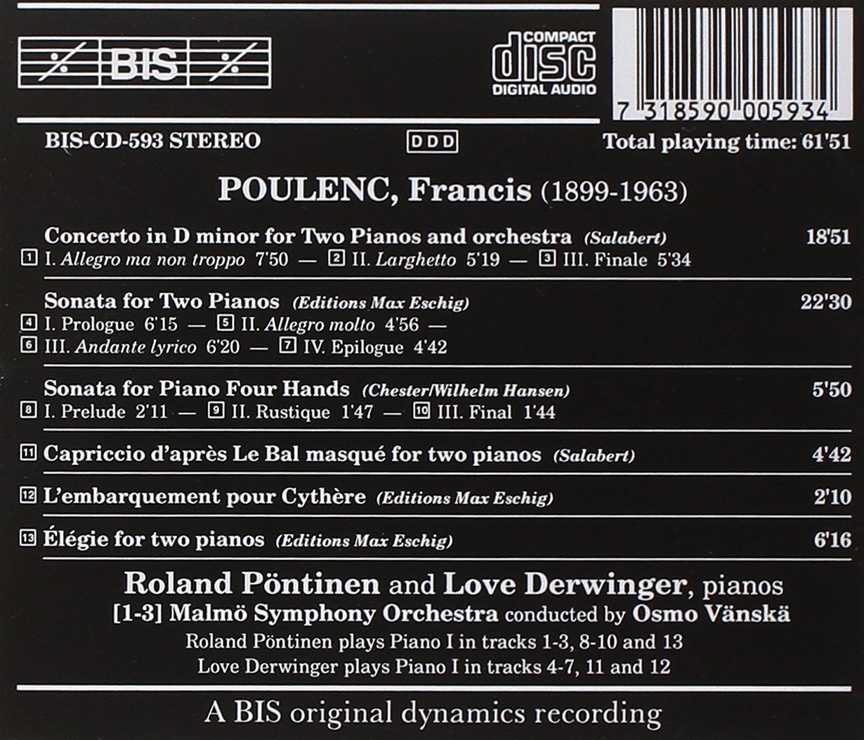 Poulenc : Oeuvre Pour Piano 4 Mains