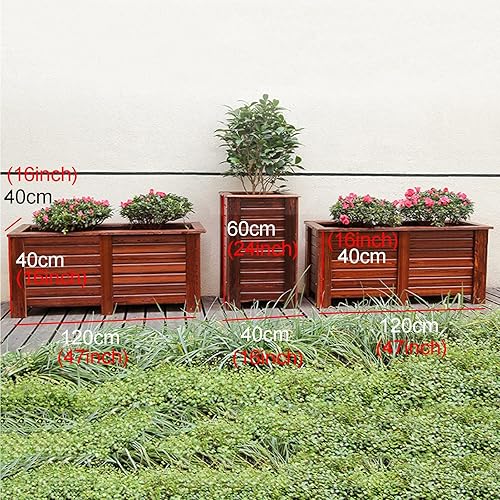 Miniatura 7 de Outdoor Garden Box Solid Wood Carbonised Water-based Furniture Lacquer Mainstay Design High Load-bearing Drainage and Water Leakage Design Balcony