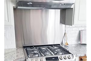 Tonhui: 24" x 30" Stainless-Steel Stove Backsplash Splatter Guard