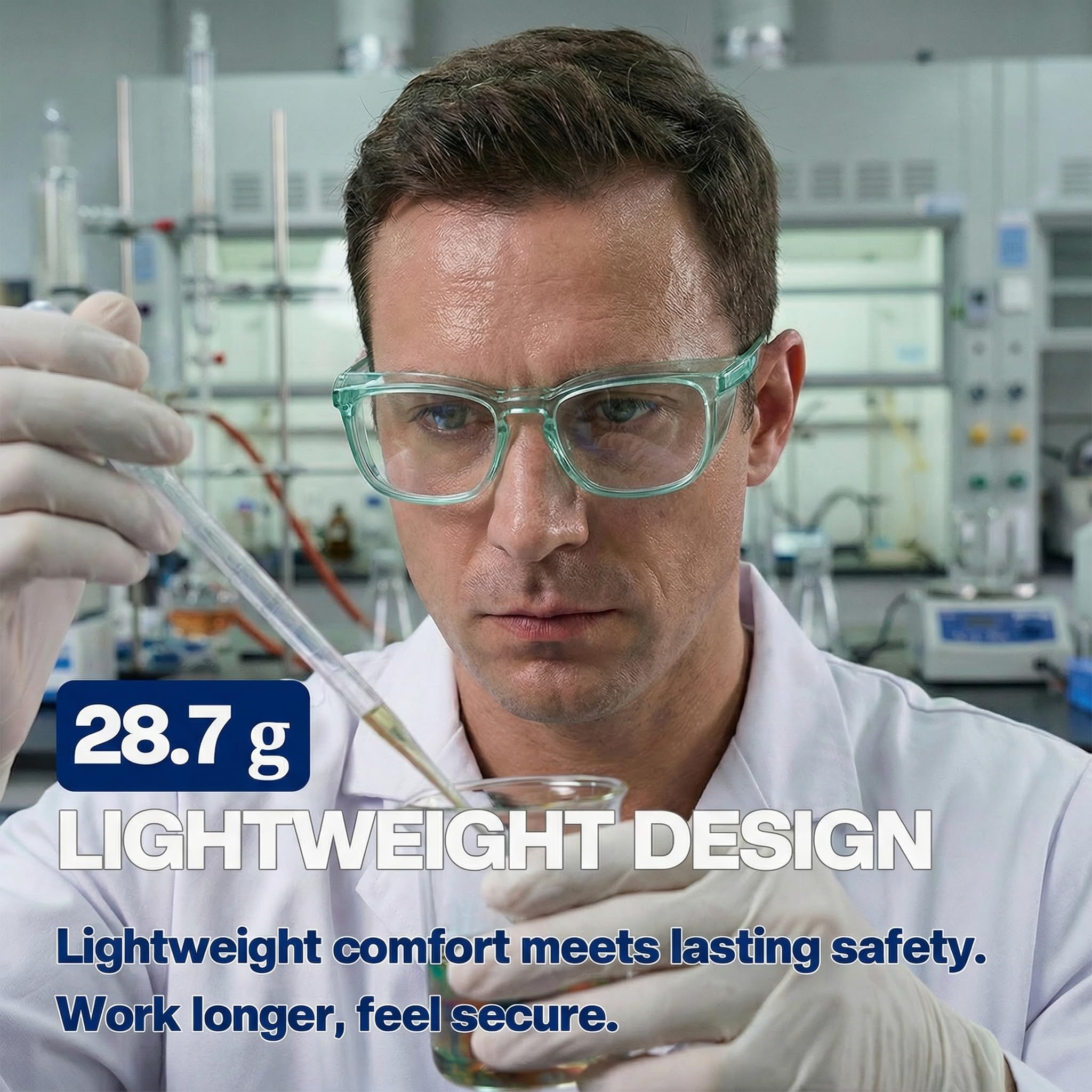 MORK&SUKY Lunettes de sécurité, lunettes élégantes avec verres anti-buée, légères et confortables, alternatives parfaites aux lunettes de protection ordinaires, excellentes lunettes pour les