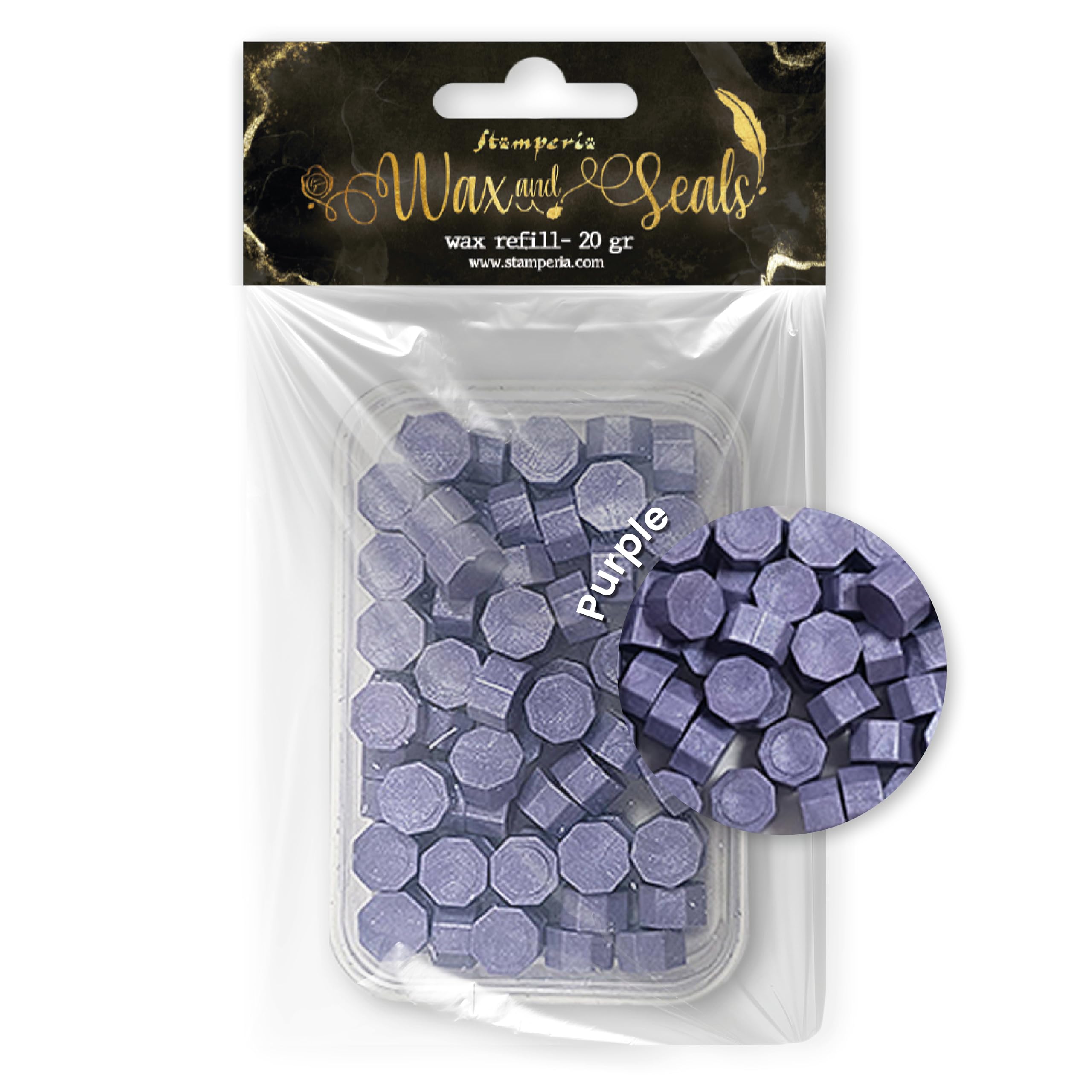 Stamperia - Wax Refill for Scrapbooking, Albums, Card Making, Bullet Journalling and More, Easy to Melt for Personalised Stamping, Perfect for Crafts and Gifting (Purple) (20 g)