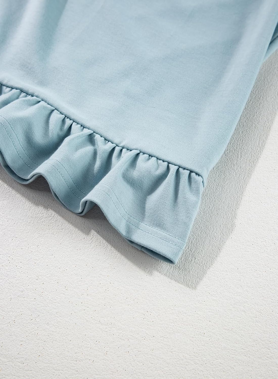 Apvirdy Women's Solid Sweatshirt Hooded Casual Ruffled Hem Peplum Loose Tunic Top Drawstring Long Sleeves Pullover Hoodies - Image 7