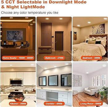 ZYC Recessed Lighting 6 Inch - 12W 1100LM LED Recessed Ceiling