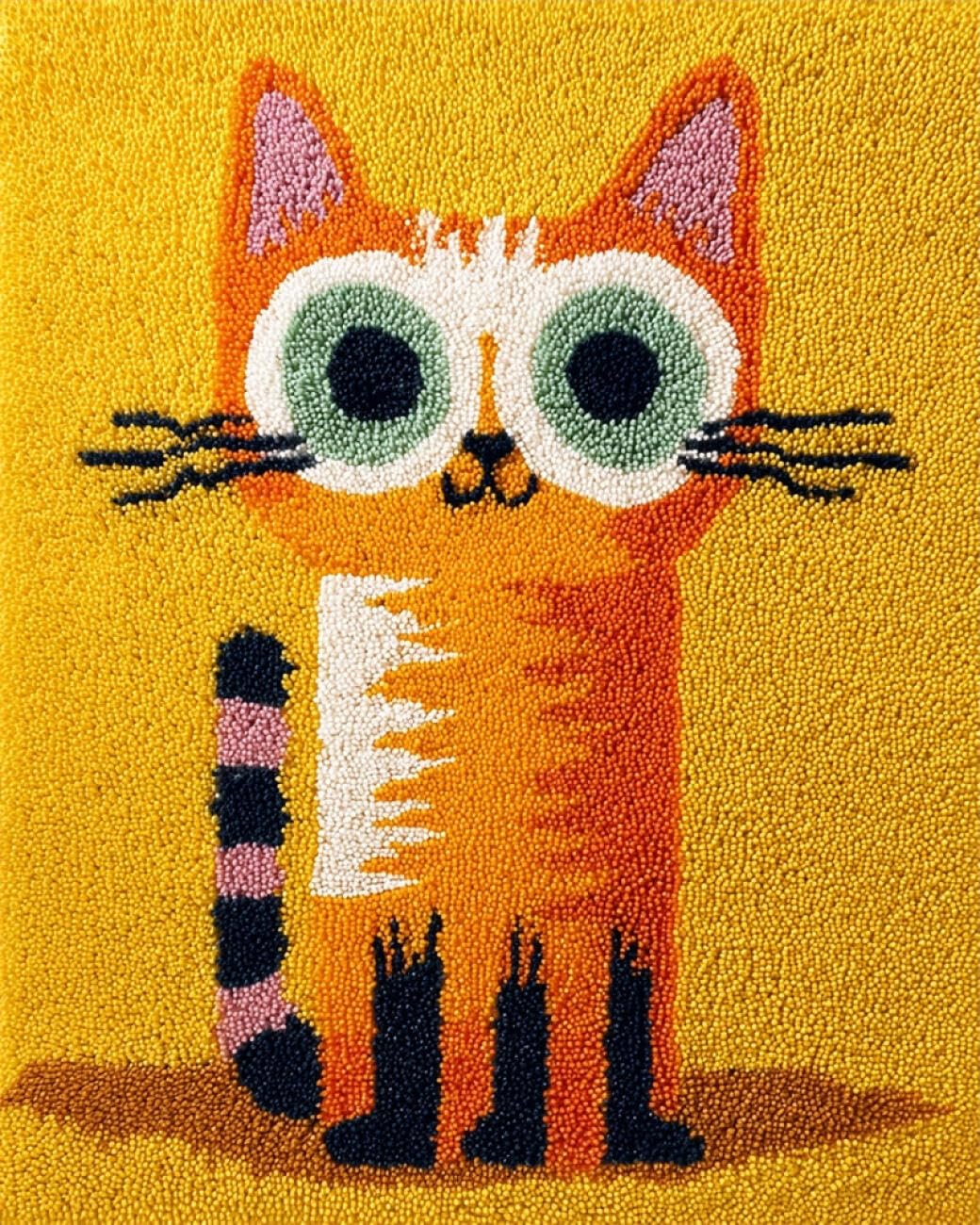 AMBATTERY Latch Hook Tapestry Kit Cartoon Cat 90x120cm
