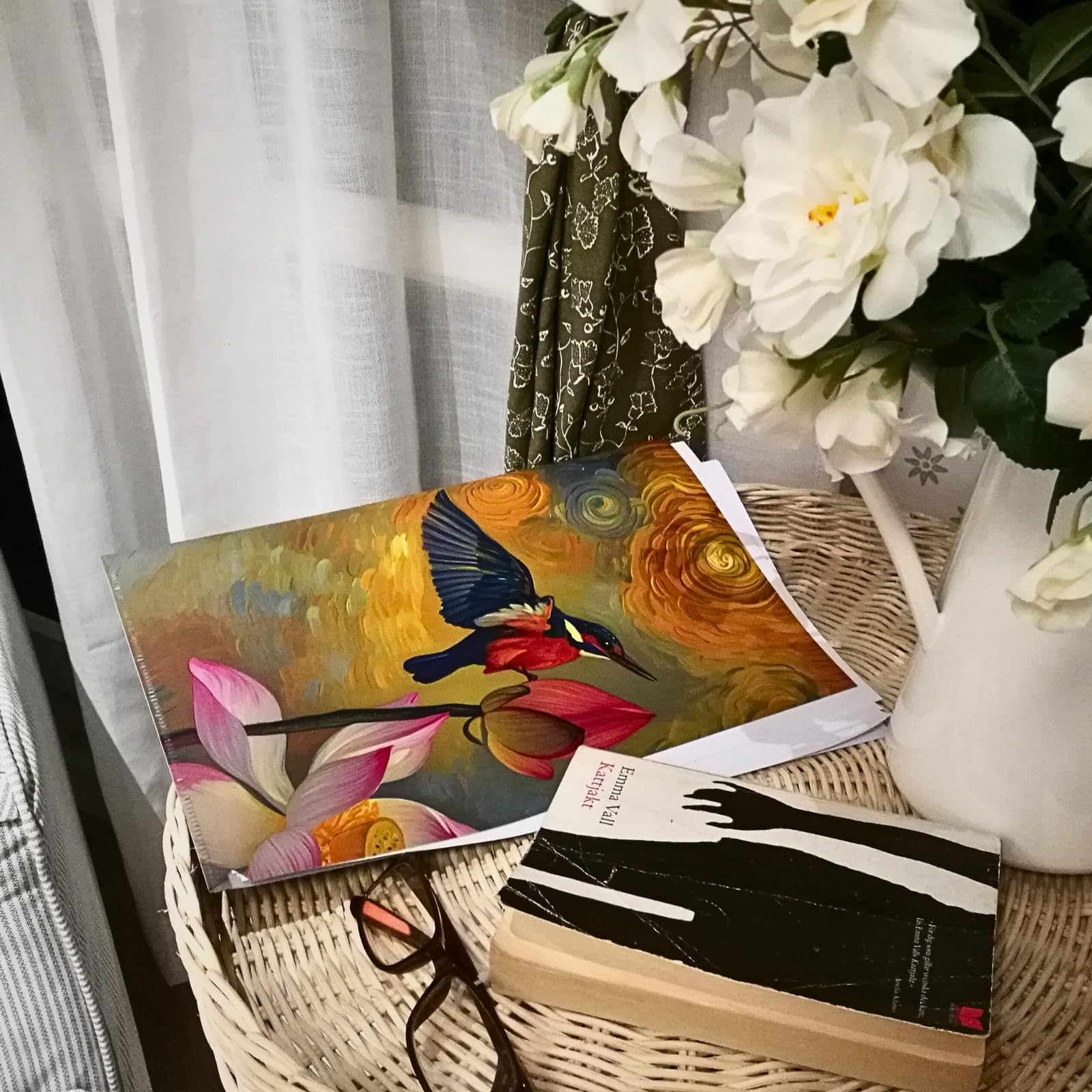 VIVALDI'S Seasons: Avian Impressions - Carpeta de documentos artísticos con 3 bolsillos en forma de L (4 unidades) | Diseño de pintura al óleo de pájaros impermeable | Embalaje artístico personalizado