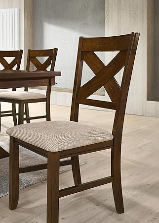 Amazon Com Roundhill Furniture Karven Solid Wood Dining Chairs Brown Chairs