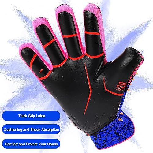 Miniatura 2 de Keenso Guantes de portero de fútbol, guantes de portero profesionales sin tirantes para jóvenes, guantes de fútbol con agarre con talla 8/9/10 para