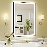 Vista 181 de WTTY LED Bathroom Mirror 32"x32" with Backlit and Front Light,Stepless Dimmable LED Mirror for Bathroom,Anti-Fog Lighted Bathroom Vanity Mirror