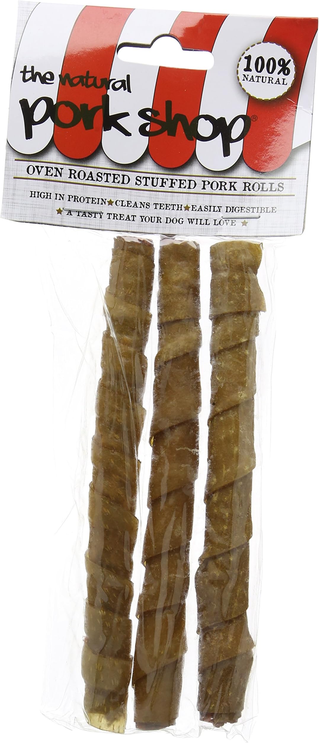 Happy Pet Pork Shop Pork Hide Stuffed Rolls 3 (Pack of 12)