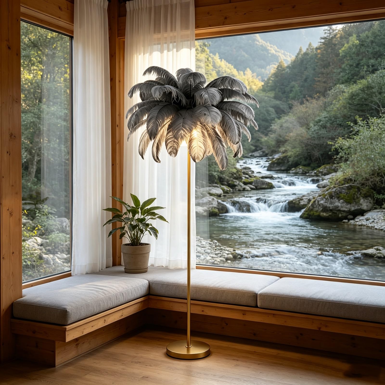 LCNDKF Minimalist Feather Standing Floor Lamp