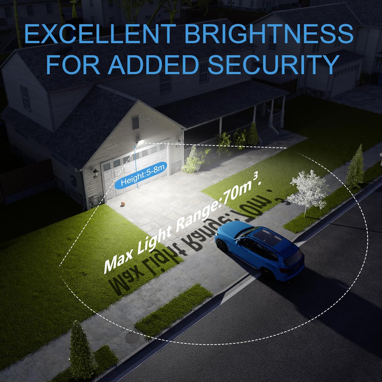 100W Flood Lights Outdoor 2 Pack, 10000LM Plug in Flood Lighting Outdoor with 6.56FT Cable US Plug, Driver, 7000K IP67 Exterior Security LED Stadium Lights for Stadium Yard Backyard Garden