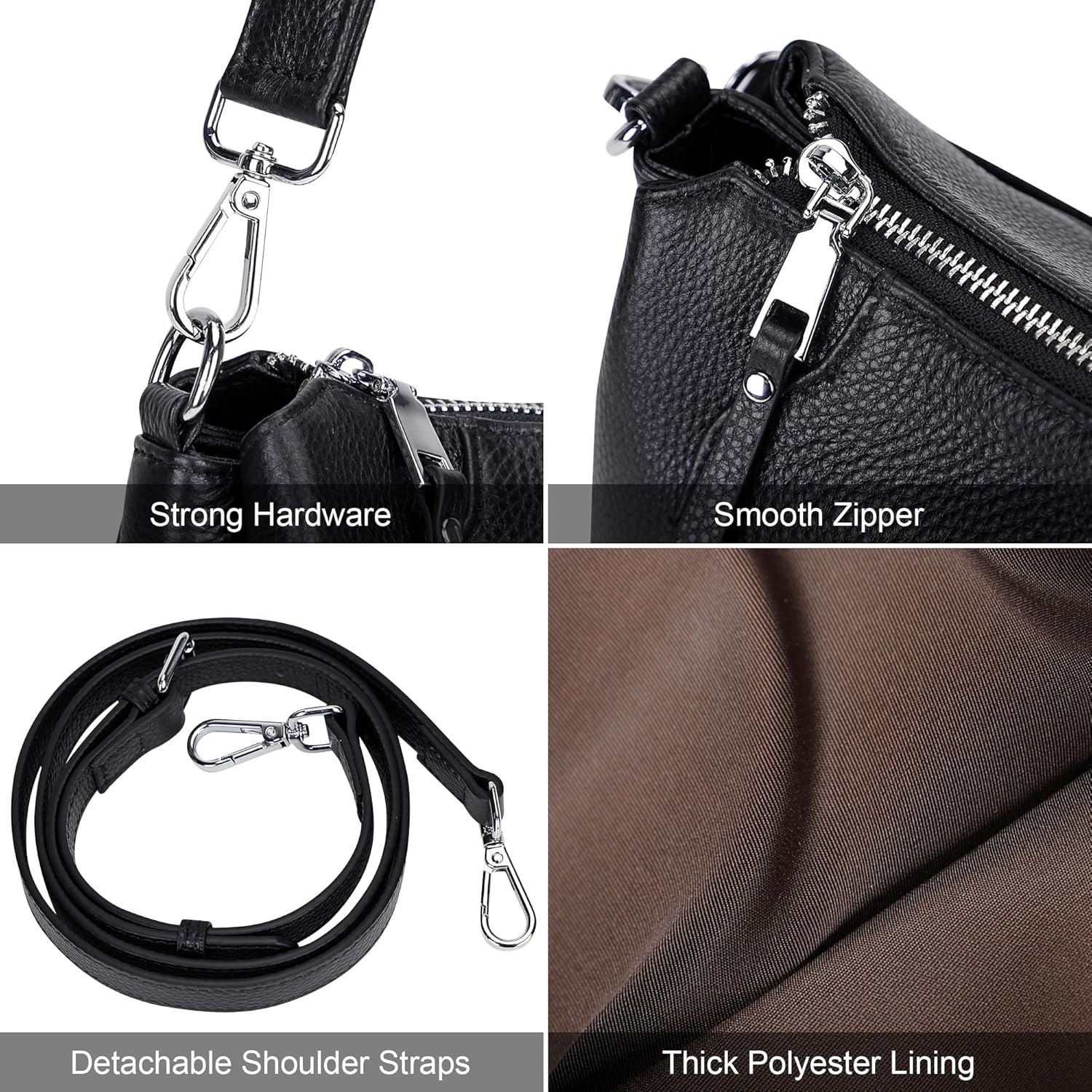 Over Earth Genuine Leather Small Hobo Crossbody Bags for Women Shoulder Purses and Handbags - Image 7