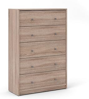 Tvilum Portland 5 Drawer Chest, Truffle