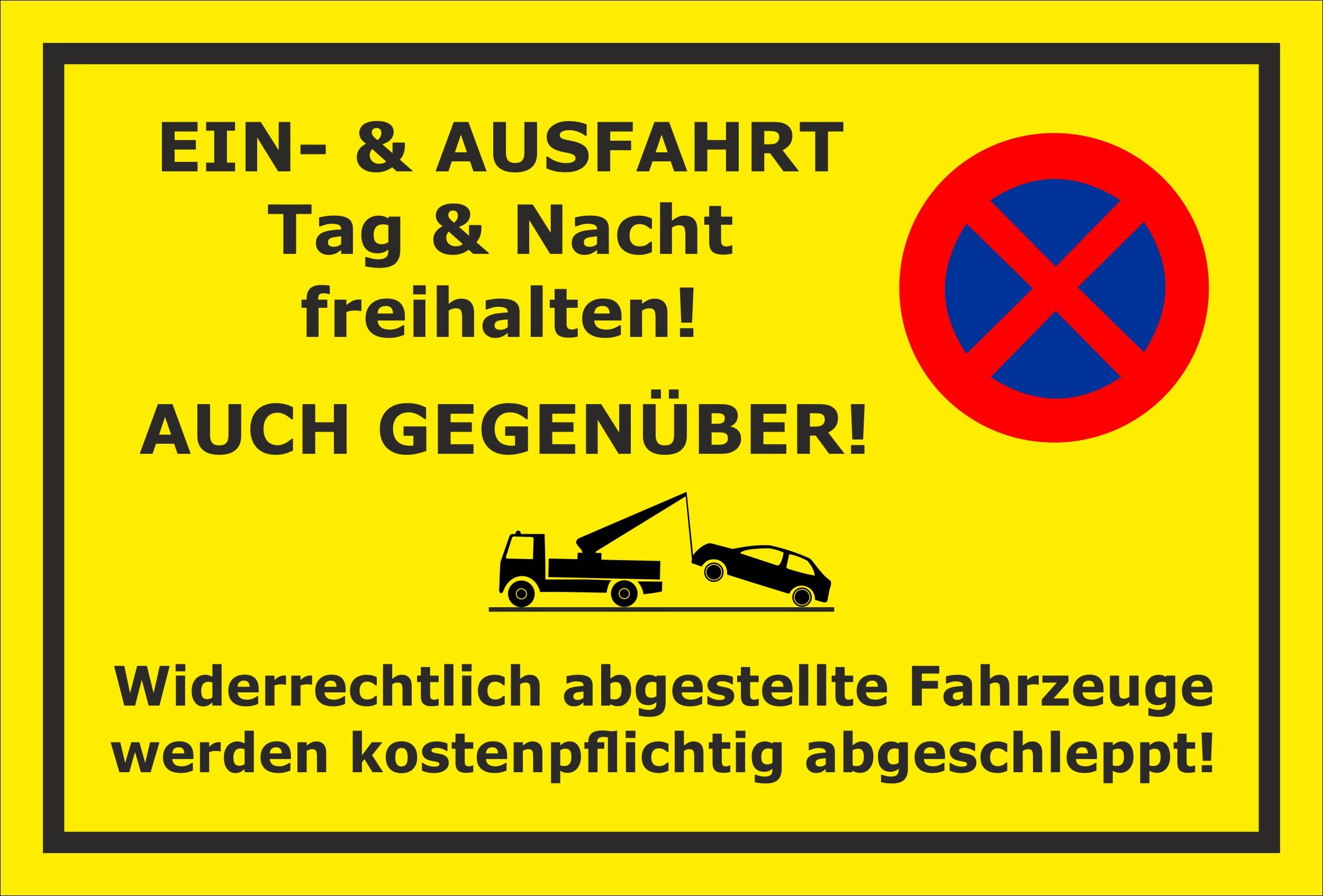 Parken Verboten Schild Mit Feuerwehrzufrift – 30x20 Cm, 3 Mm Aluverbund, Wetterfest, Mit Bohrlöchern Für Einfache Montage