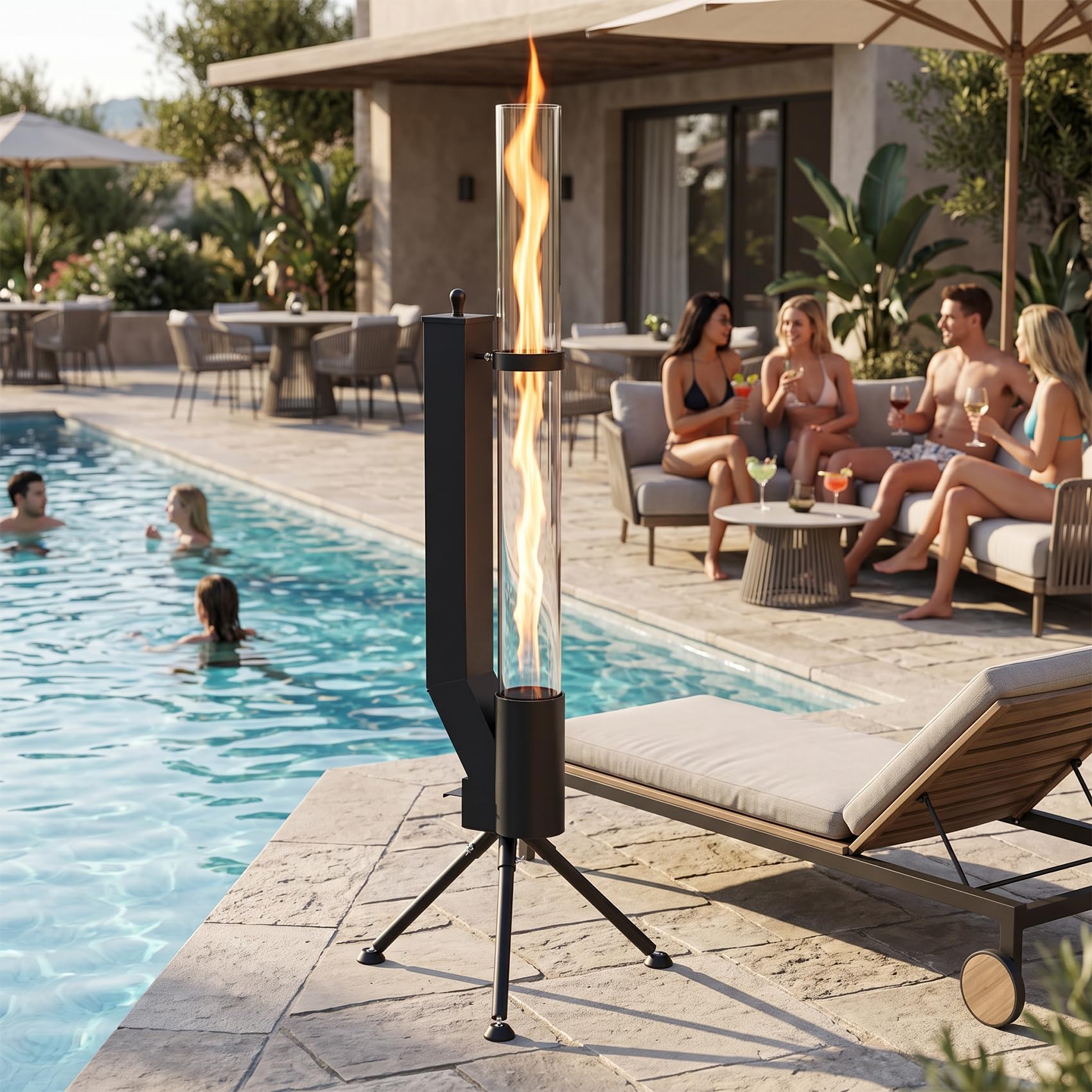 Braciere a pellet di legno da patio, braciere da campeggio, camino portatile per cortile, portico, caffetteria, ristorante esterno, falò in giardino, camper, tailgating