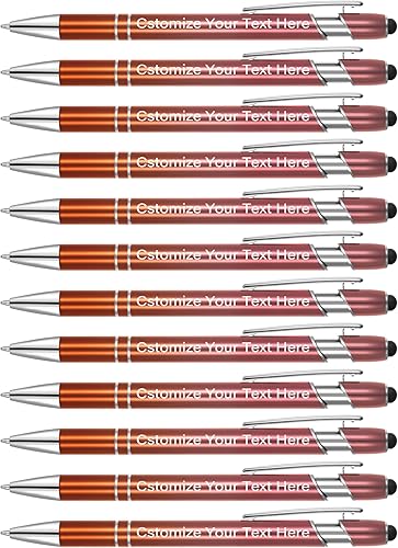 Miniatura 8 de Hasta 500 bolígrafos personalizados a granel, bolígrafos personalizados con lápiz capacitivo, bolígrafo personalizado de tinta negra con tu nombre,