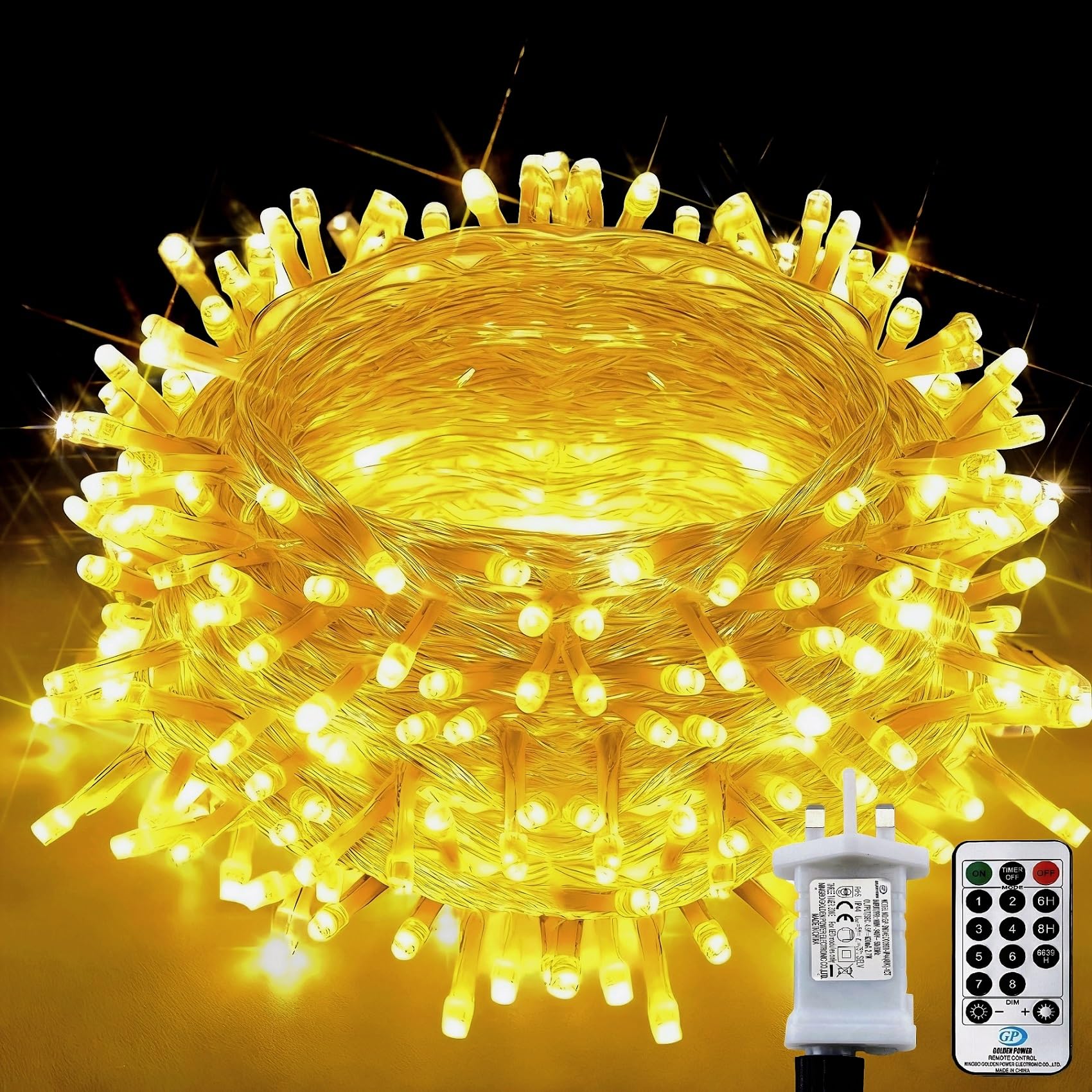 Laihur Warm White Fairy Lights Plug In, 22M/72Ft 220 Led String Lights With 8 Lighting Modes Indoor/Outdoor Fairy Lights For Bedroom, Christmas, Halloween, Birthday (Warm White)