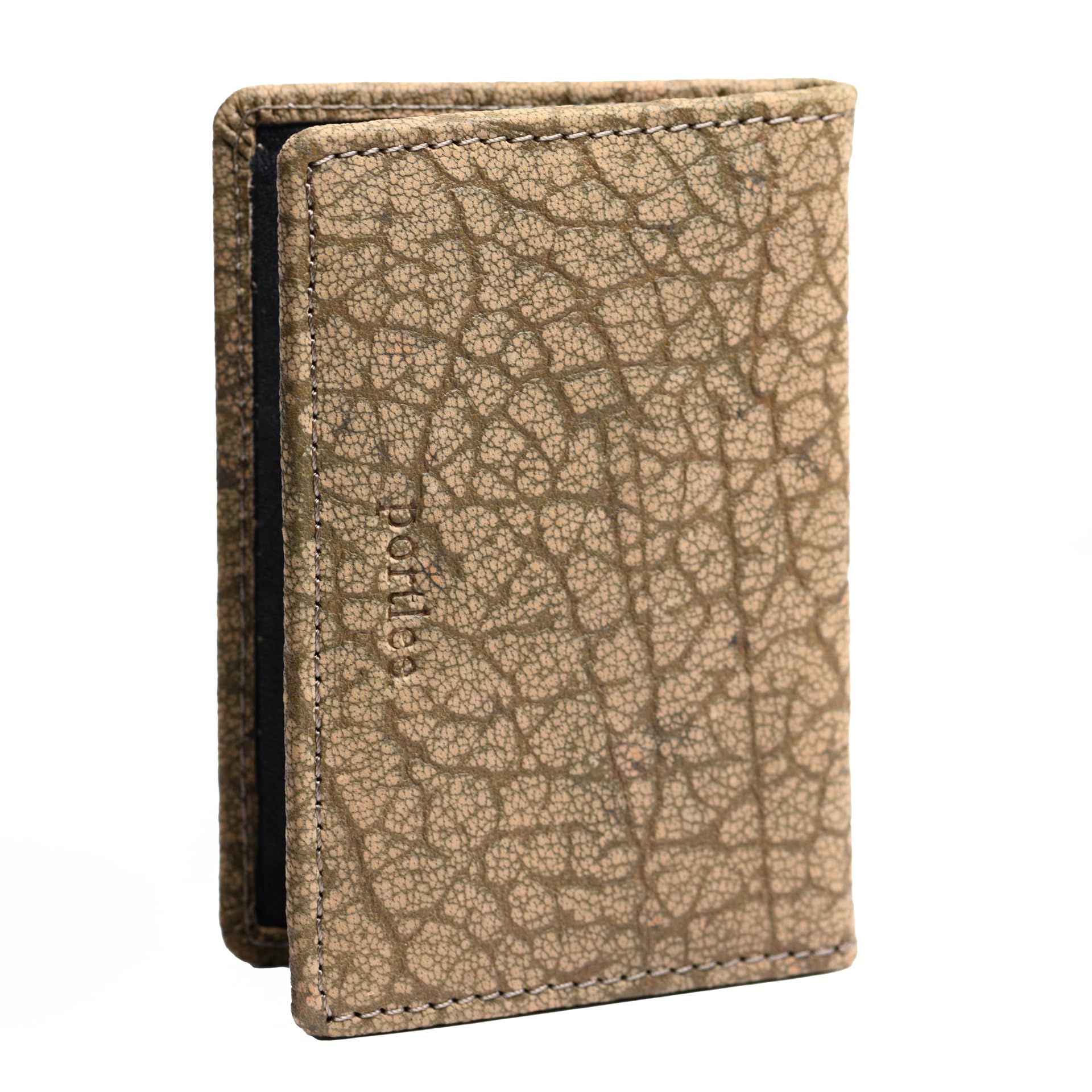 Portlee New Launch Genuine Leather Bifold Slim Stylish Credit Debit ATM Card Holder Wallet for Men Women with Gift Box (Greenish Black)