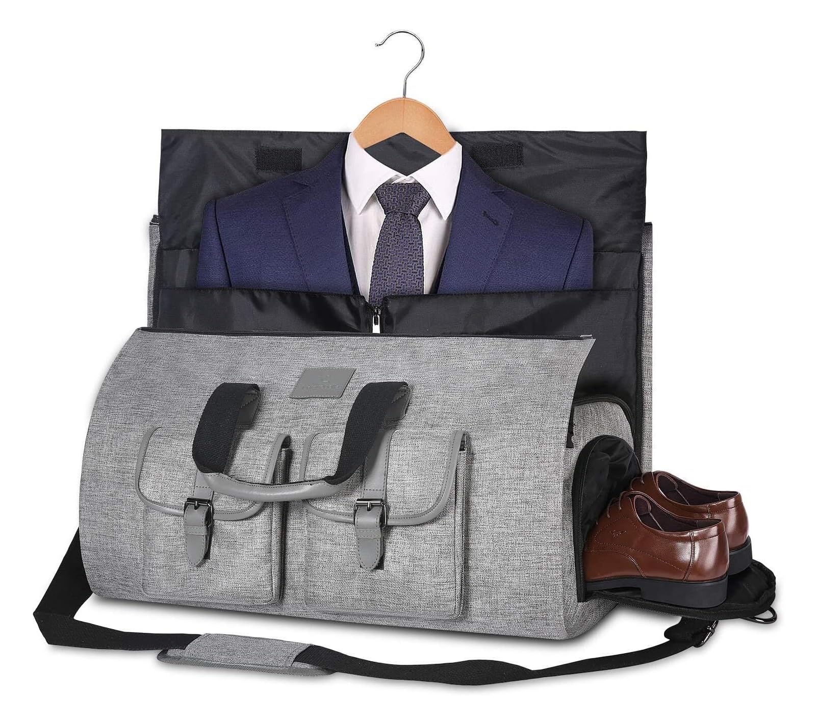 Torba podróżna Podręczna Torba Na Ubrania Duża Marynarska Garnitur Podróżna Weekendowa Z Etui Buty Dla Mężczyzn I Kobiet Wycieczka weekendowa(Grey)