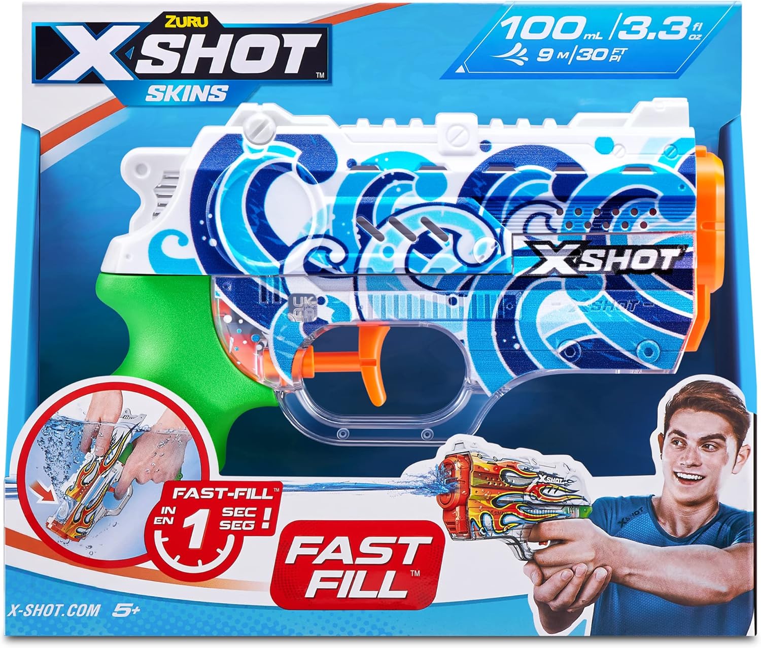 Zuru - XSHOT - Fast Fill - Nano - Skins - Water Blaster - Water Gun - Outdoor Play - Fast Fill - Shoots up to 9m - 11853