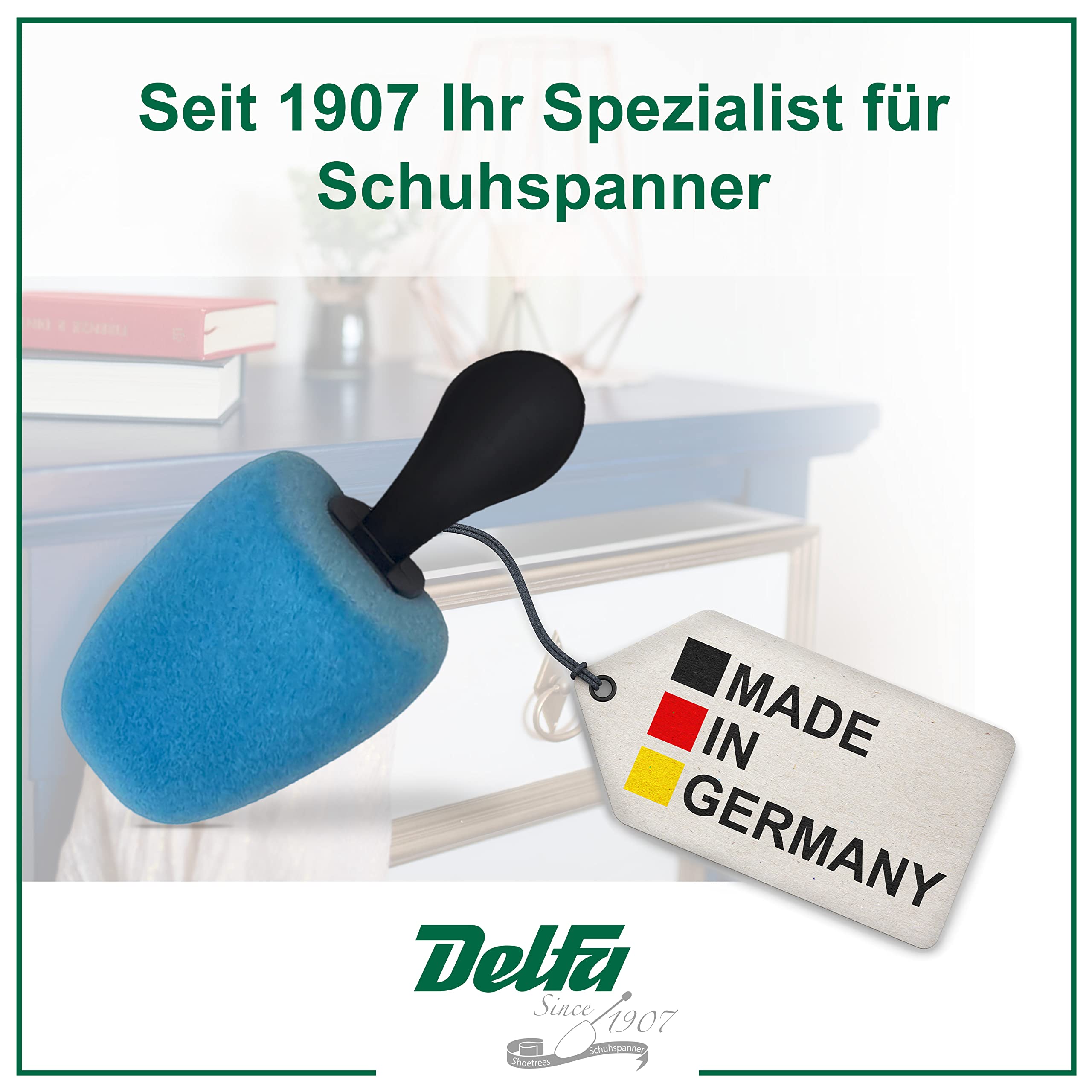 DELFA Samty - Horma de espuma para zapatos (forma cuadrada), para mujer, talla 37-41, azul claro, Einheitsgröße