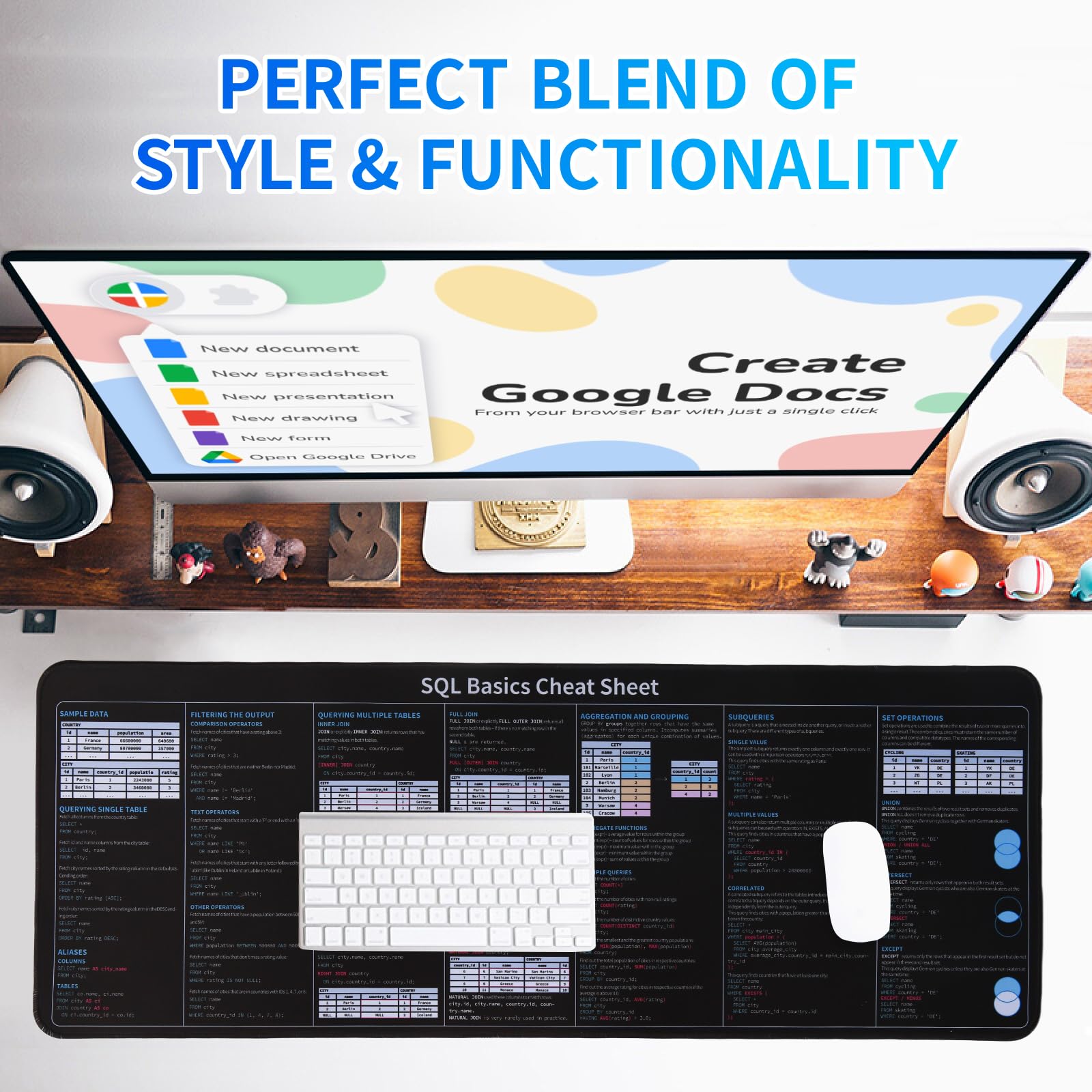 FOR SQL Office Large Shortcut Keys Mouse Pad Desk Mat Cheat Sheet Mousepad Office Users Anti Slip Software Engineers Desk Pad - 7