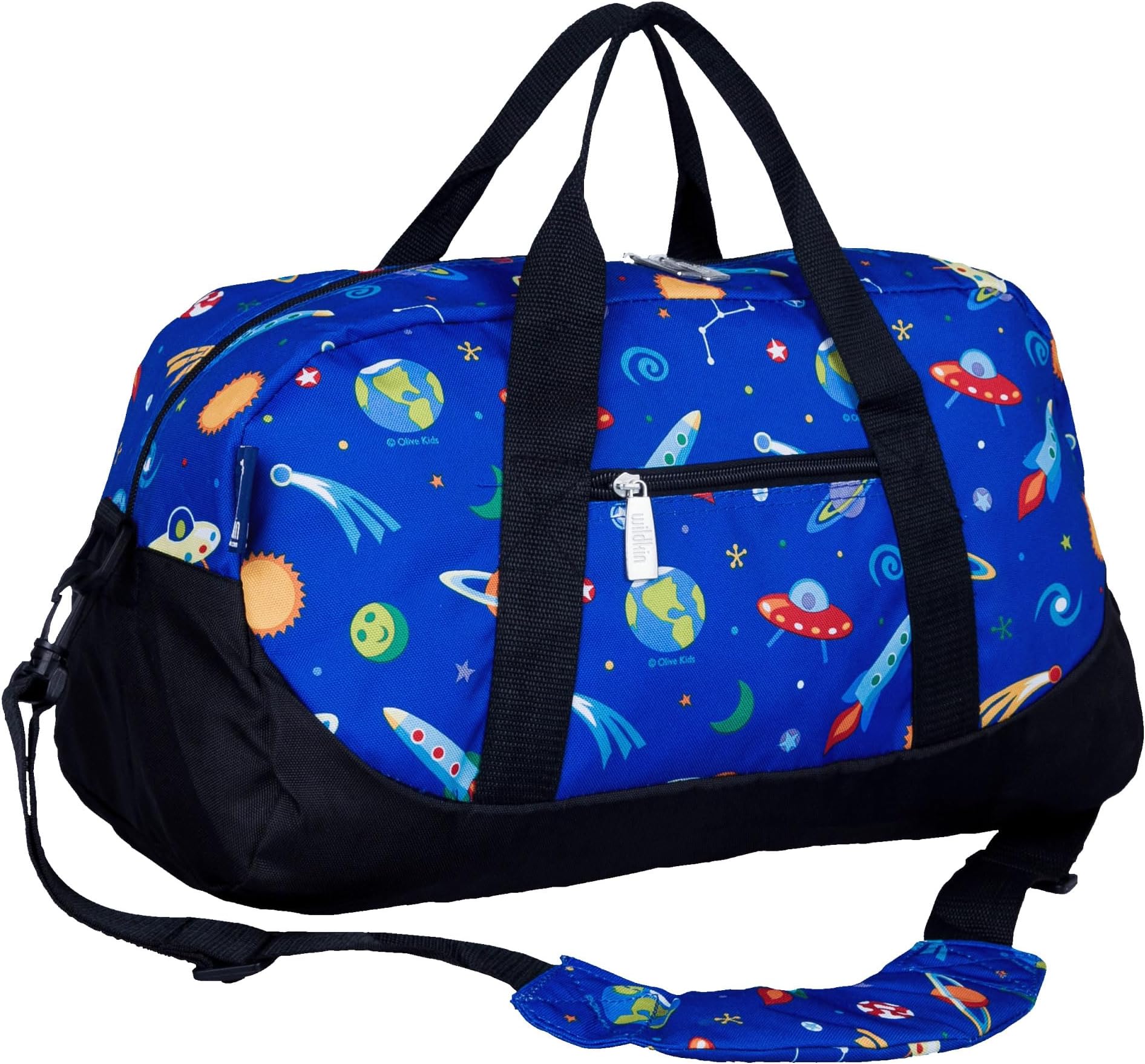 Wildkin Kids Overnighter Duffel Bag โ Carry-On Travel Bag for School & Sleepovers, Lightweight, Durable, Boys & Girls Ages 4โ15 โ Out of this World