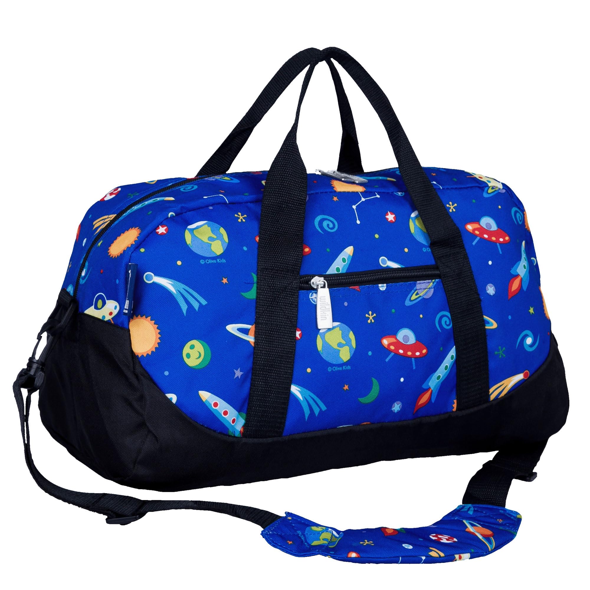 Wildkin Kids Overnighter Duffel Bag – Carry-On Size, Ideal for School & Sleepovers – Out of this World