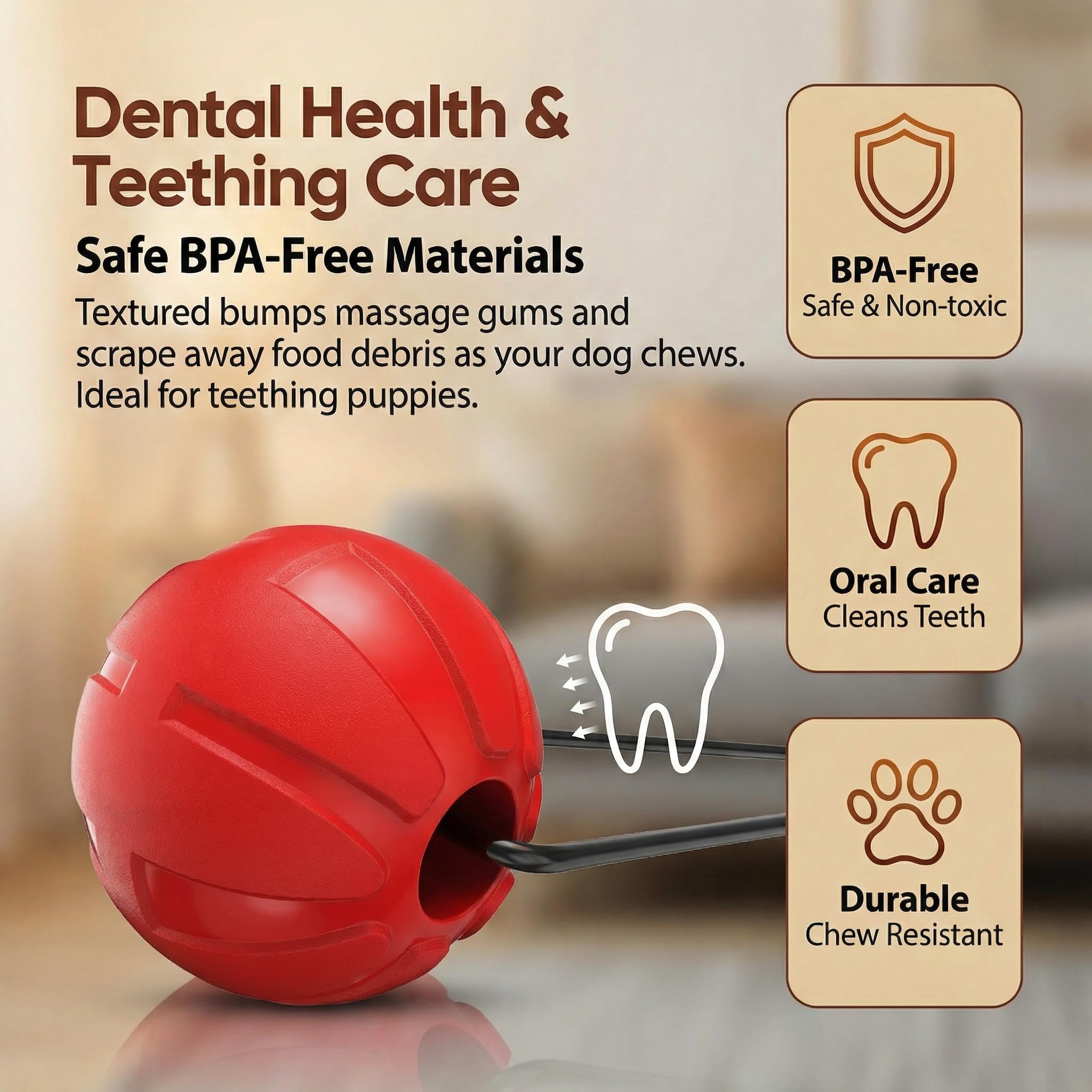 Juguetes interactivos para perros pequeños y medianos, juguete para perros pequeños y medianos, con ventosa giratoria para mantenerlos ocupados, cuerda de acero, juguete de dentición para cachorros