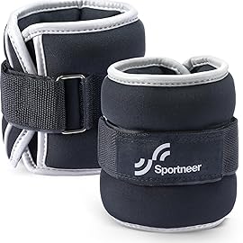 Sportneer Ankle & Wrist Weights with Reflective Straps for Women, Men & Kids - 1/2/3/4/5/10 lb Weighted Weights for Strength Training, Walking, Running, Pilates, Physical Therapy, Leg & Arm Workouts