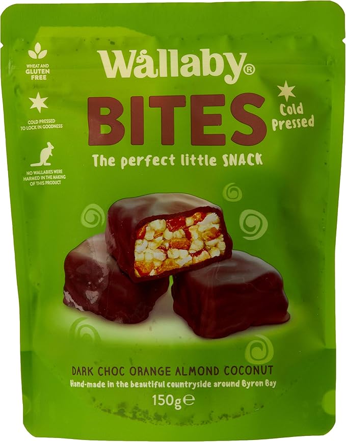 Wallaby Bites Orange Almond Coconut Dark Chocolate 150g