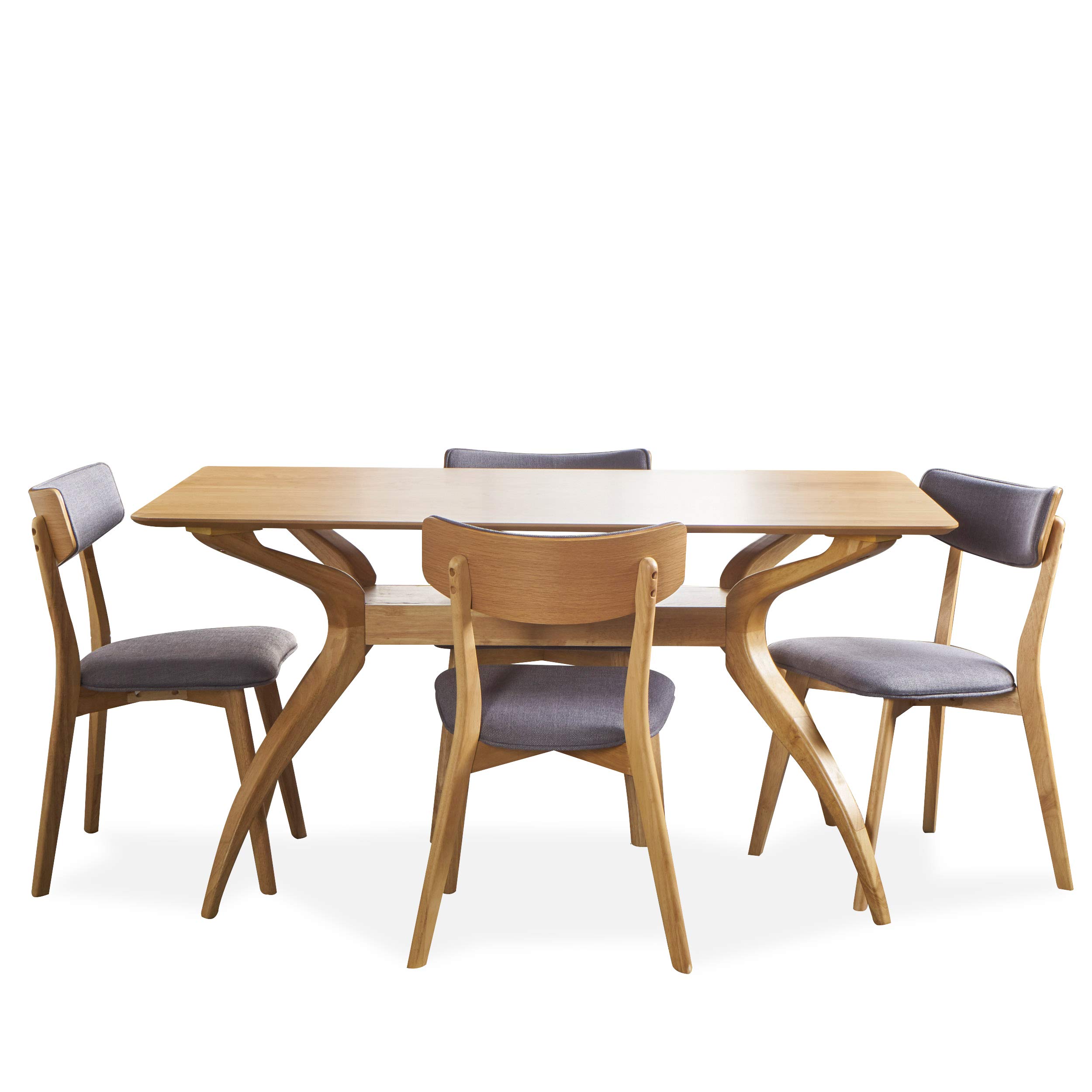 Christopher Knight Home Nissie MidCentury Wood Dining Set with Fabric