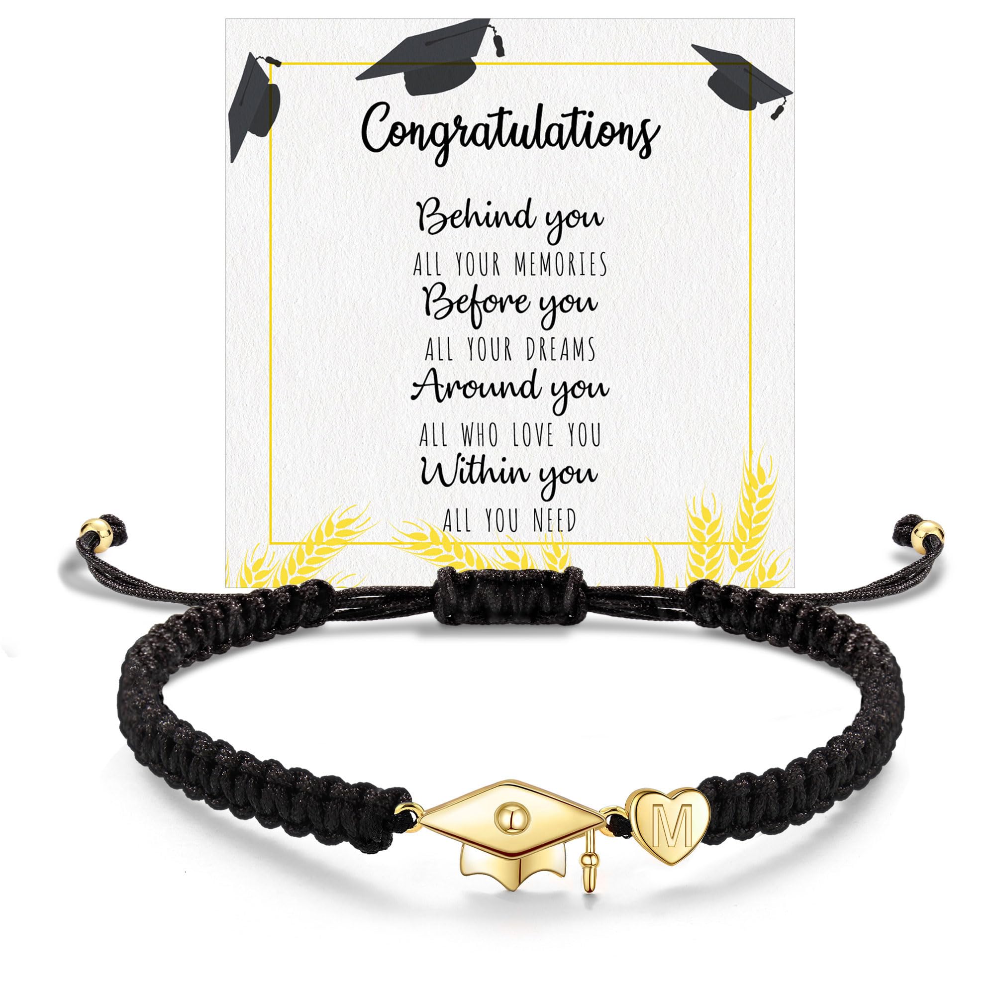 2026 Graduation Gifts, Graduation Gift for Her High School College Graduation Gifts for Teen Girls 5th 8th Grade Masters Degree Grads Initial Bracelets for Women Letter A-Z Charm Bracelet Daughter Niece Granddaughter Girlfriend Jewelry