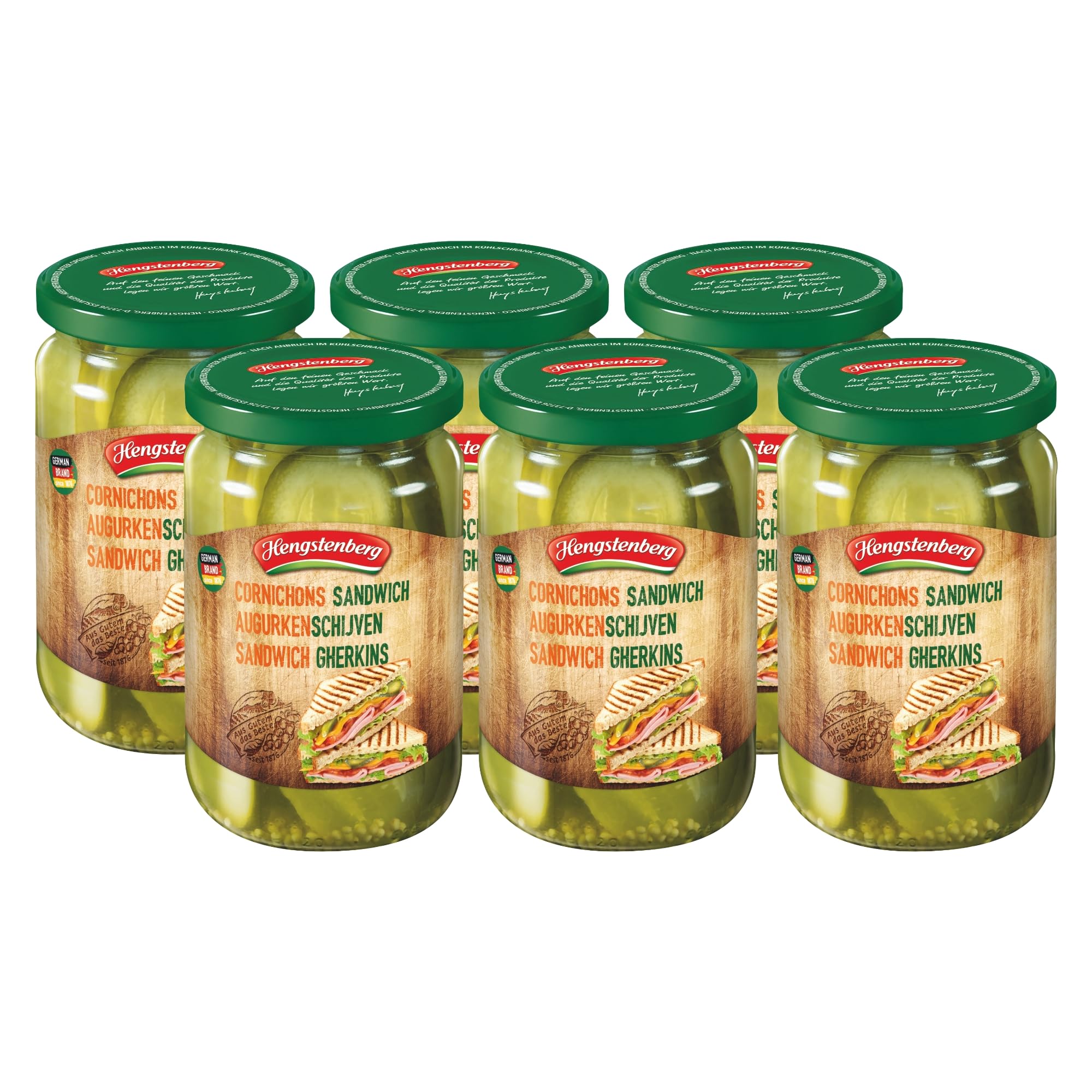 Hengstenberg Sandwich Gherkins 330 g (Pack of 6)