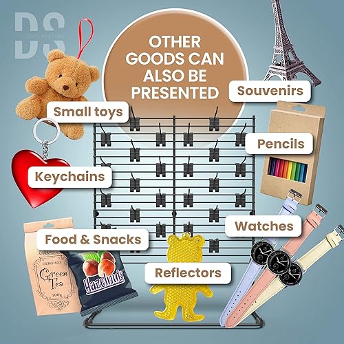 Miniatura 7 de DS THE DISPLAY STORE Exhibición de joyería negra para vender con 26 ganchos, organizador de joyas, exhibición de pendientes para la venta, soporte