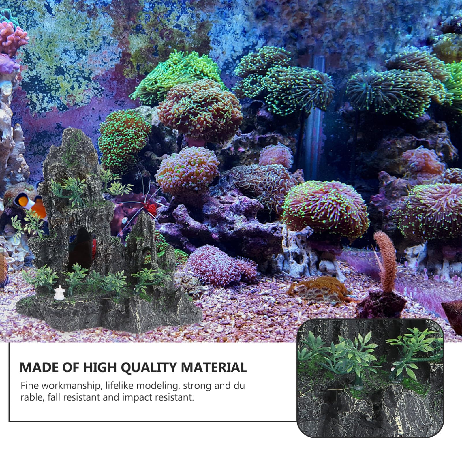 minkissy decoración de plantas rocas artificiales decoraciones de plantas adorno de acuario montaña pecera deriva madera decoraciones de acuario cueva acuario pico decoración manualidades decorar